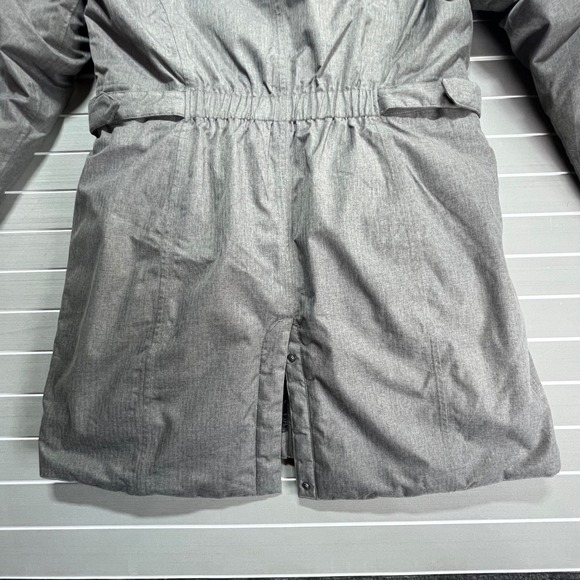 Eddie Bauer WeatherEdge Gray Herringbone Down Parka Hooded Winter Coat Womens L - Picture 12 of 13